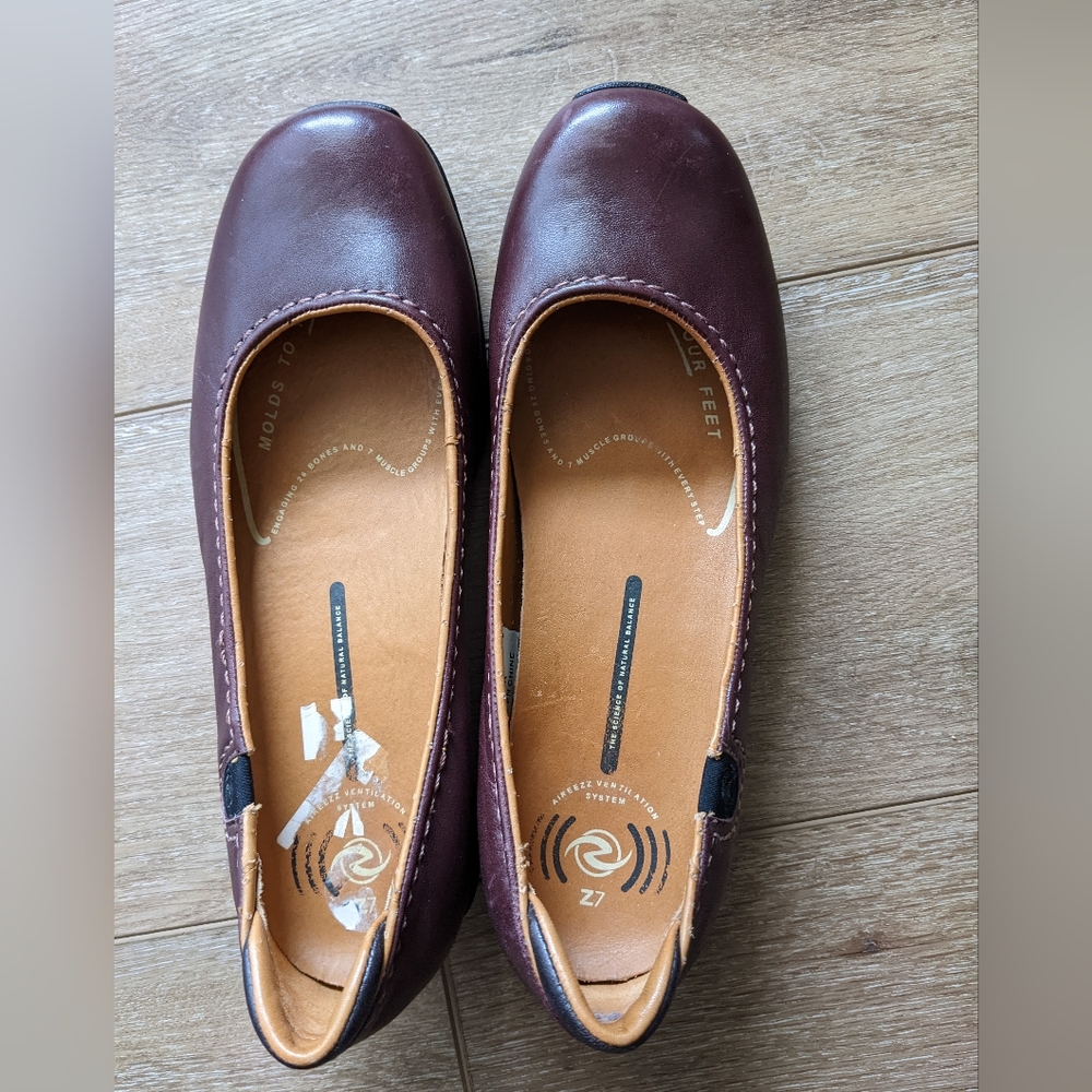 Aura Z7 Leather Shoes Burgundy Ballet shoes women's Size 9.5 - Picture 8 of 13